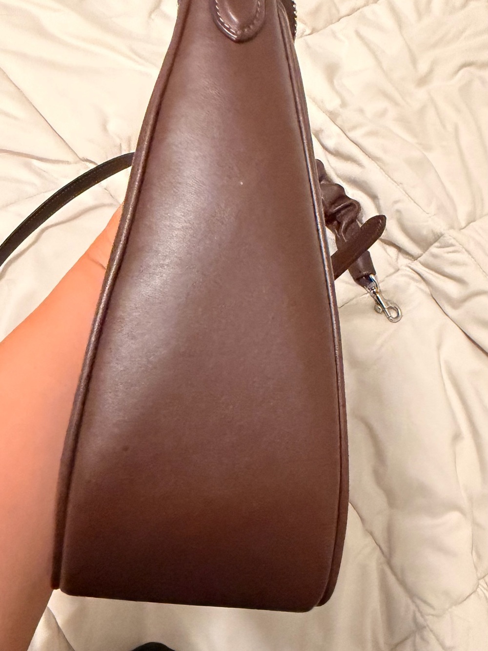 Coach Brown Leather Hobo Shoulder Bag with Scrunch Handle - Picture 5 of 6